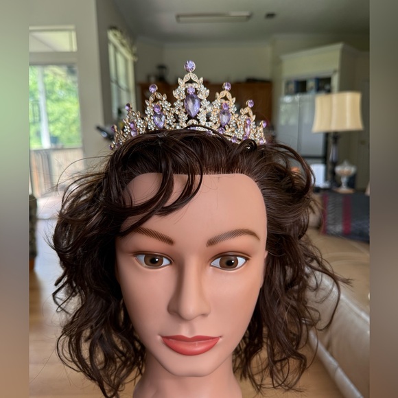 Elegant Lavender and Clear beaded Tiara. New in packaging! main image 7